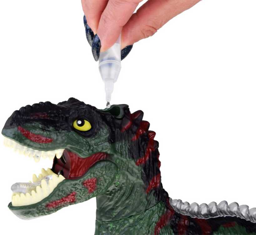 Dinozauras su nuotolinio valdymo pultu, žalias