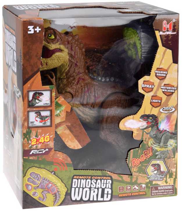 Dinozauras su nuotolinio valdymo pultu, rudas