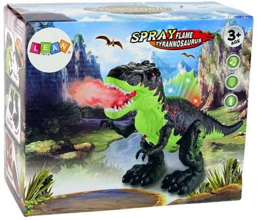 Dinozauras su ugnies alsavimo ir kitais efektais, rudas