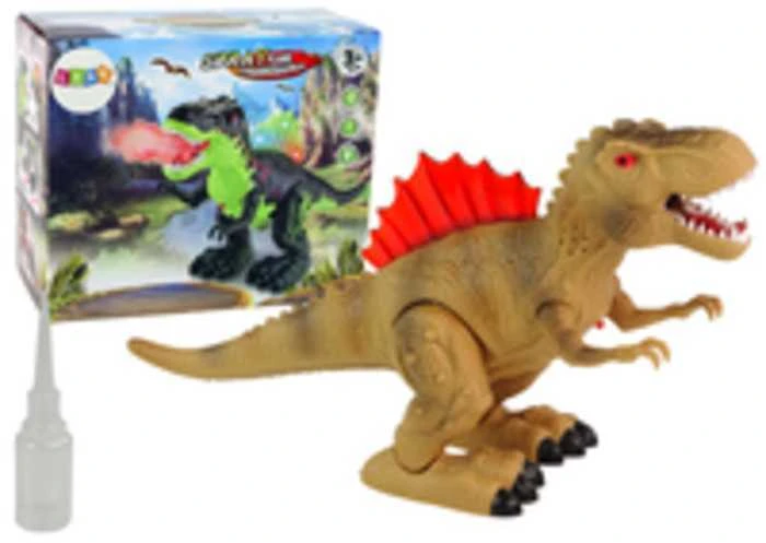 Dinozauras su ugnies alsavimo ir kitais efektais, rudas
