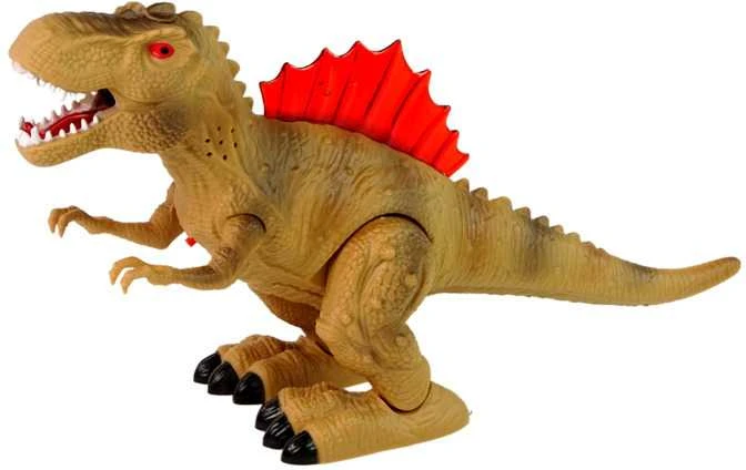 Dinozauras su ugnies alsavimo ir kitais efektais, rudas