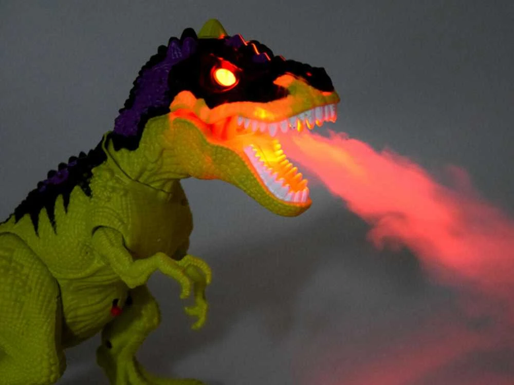 Dinozauras T-Rex su nuotolinio valdymo pultu, garsais ir šviesom, žalias