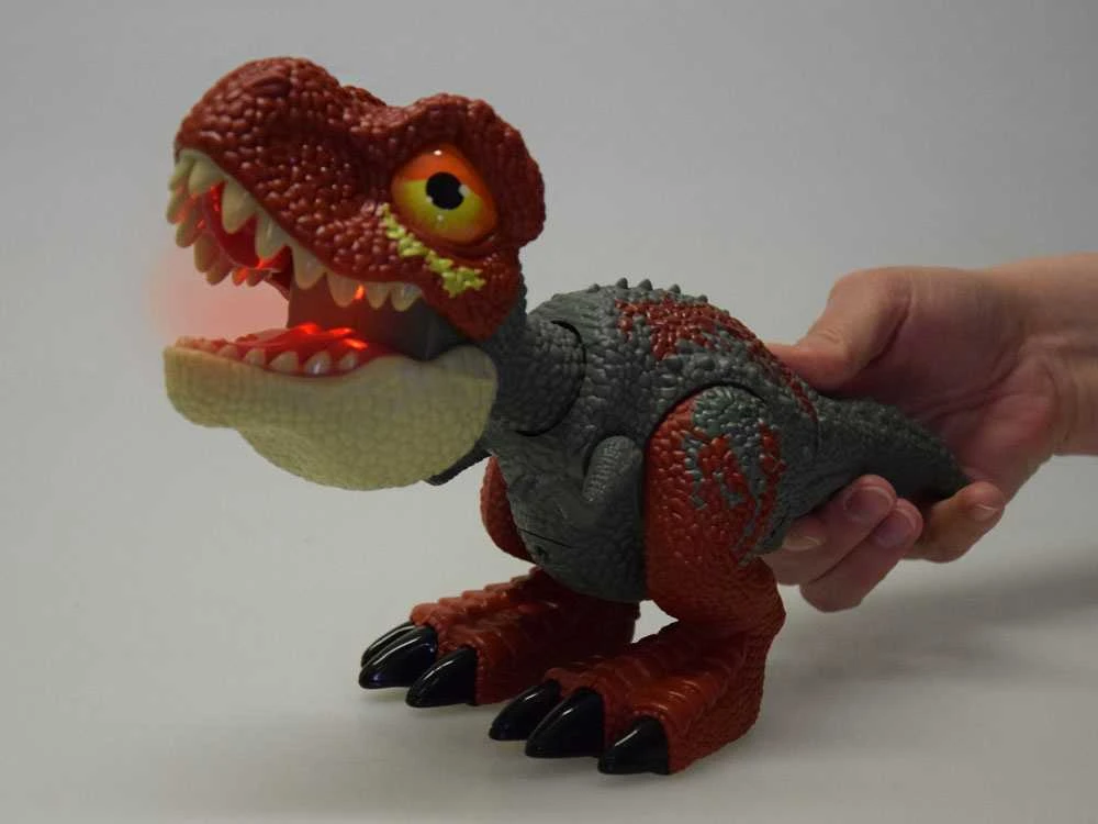 Dinozauras Tyrannosaurus Rex su garso ir šviesos efektais, raudonas