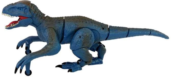 Dinozauras Velociraptor su nuotolinio valdymo pultu