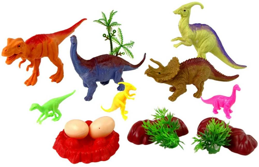 Dinozaurų figūrėlių rinkinys su priedais, 15 vnt,