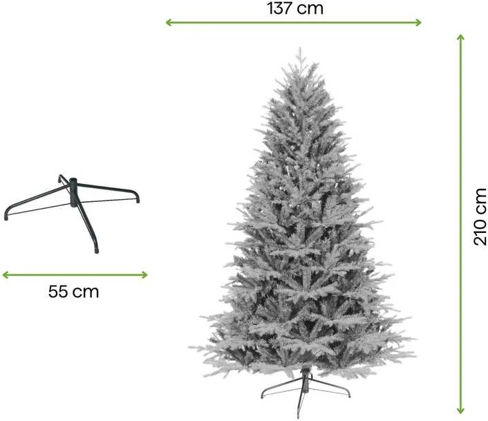 Dirbtinė Kalėdų eglutė SHINY, 210 cm, su stovu