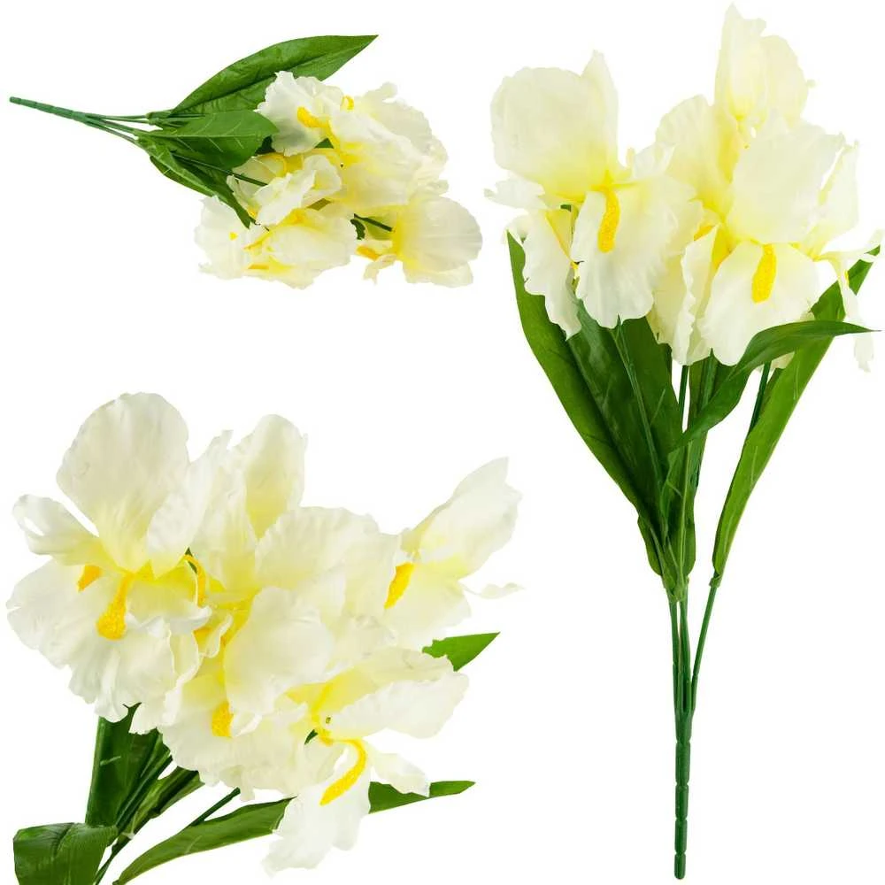 Dirbtinis augalas Irisas, 7 vnt, baltas
