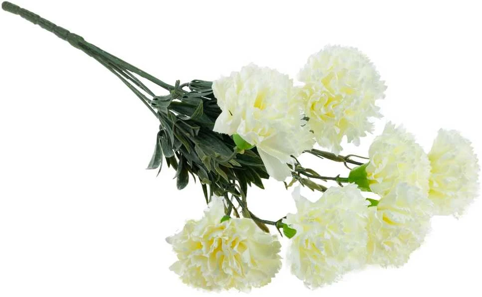 Dirbtinių gvazdikų puokštė, 7 žiedai
