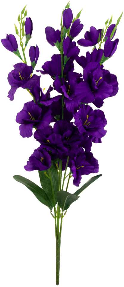 Dirbtinių kardelių puokštė, 5 vnt., violetinė