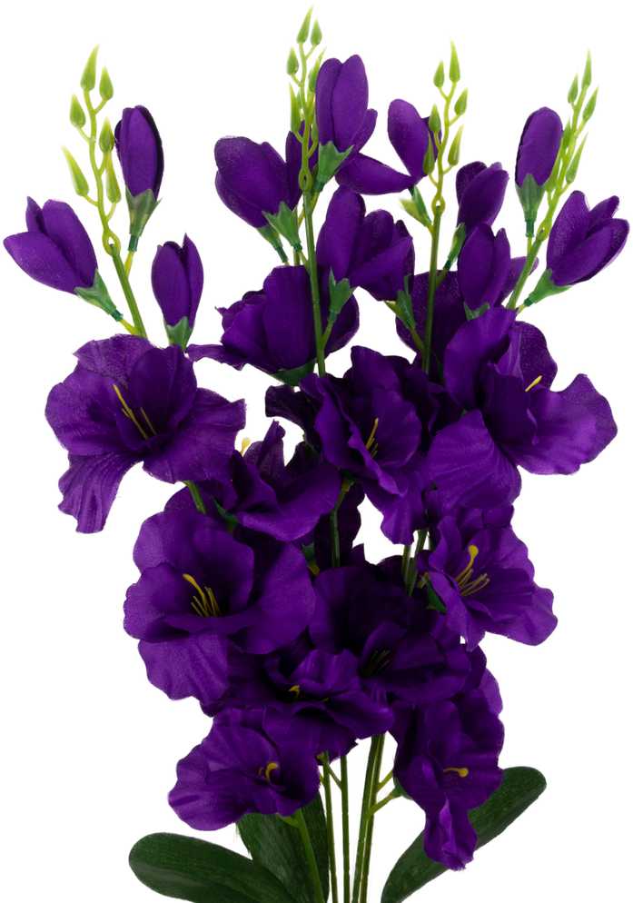 Dirbtinių kardelių puokštė, 5 vnt., violetinė