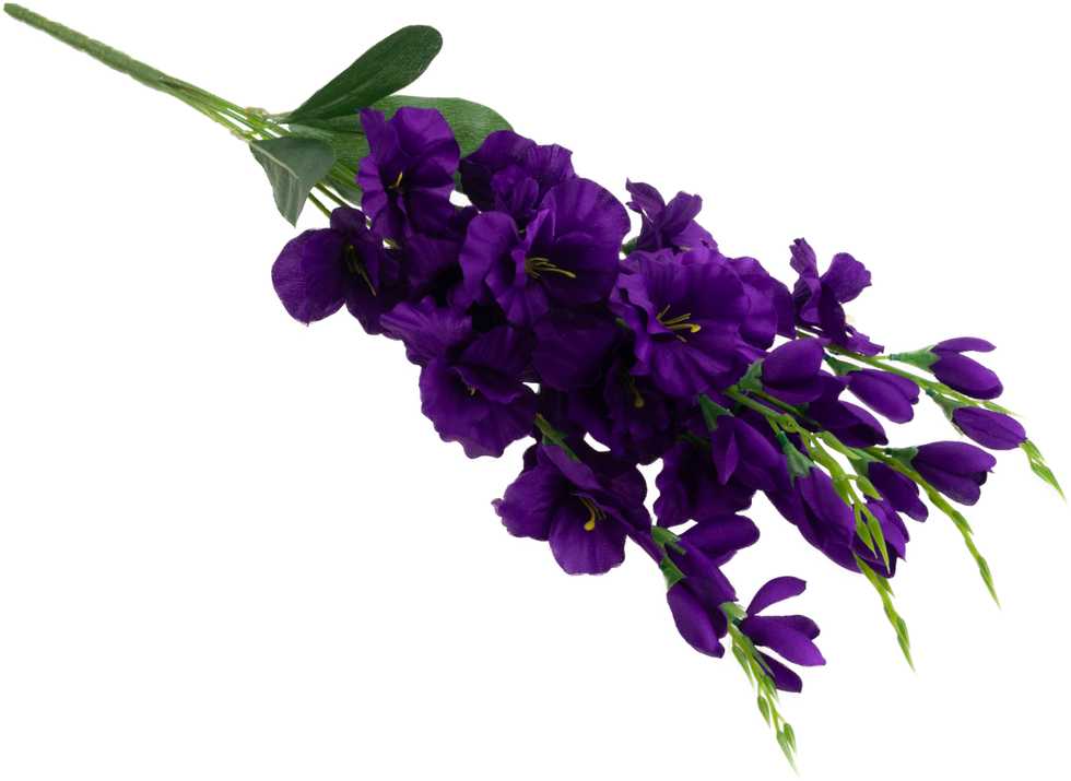 Dirbtinių kardelių puokštė, 5 vnt., violetinė