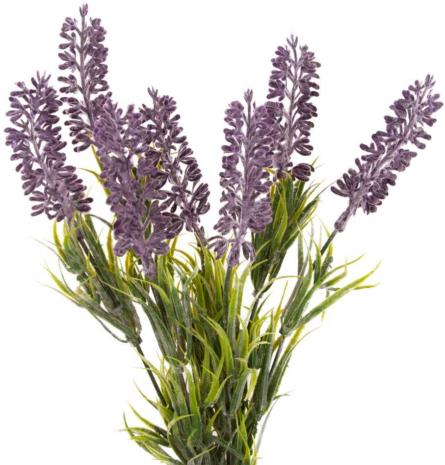Dirbtinių levandų puokštė, 7 vnt., violetinė