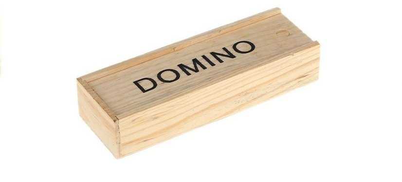 Domino žaidimas medinėje dėžutėje, 28 el.