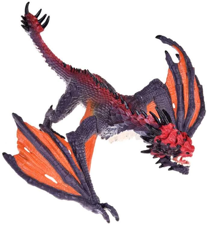 Drakono figūrėlė, pilkas/oranžinis, 21 cm