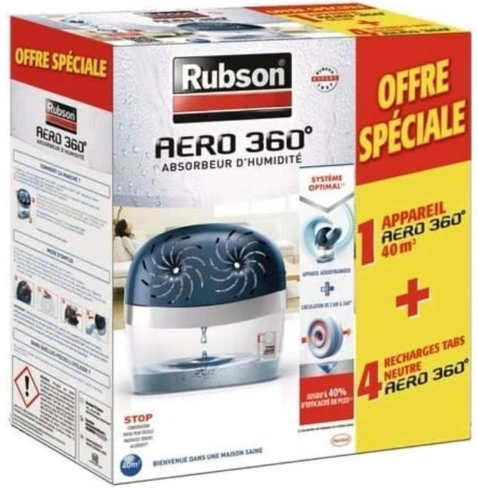 Drėgmės sugėriklis Rubson Aero 360°, 40 m², + 4 tabletės
