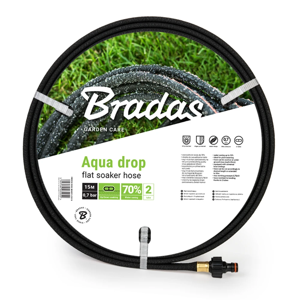 Drėkinimo žarna Bradas Aqu-Drop Flat 1/2" - 15 m