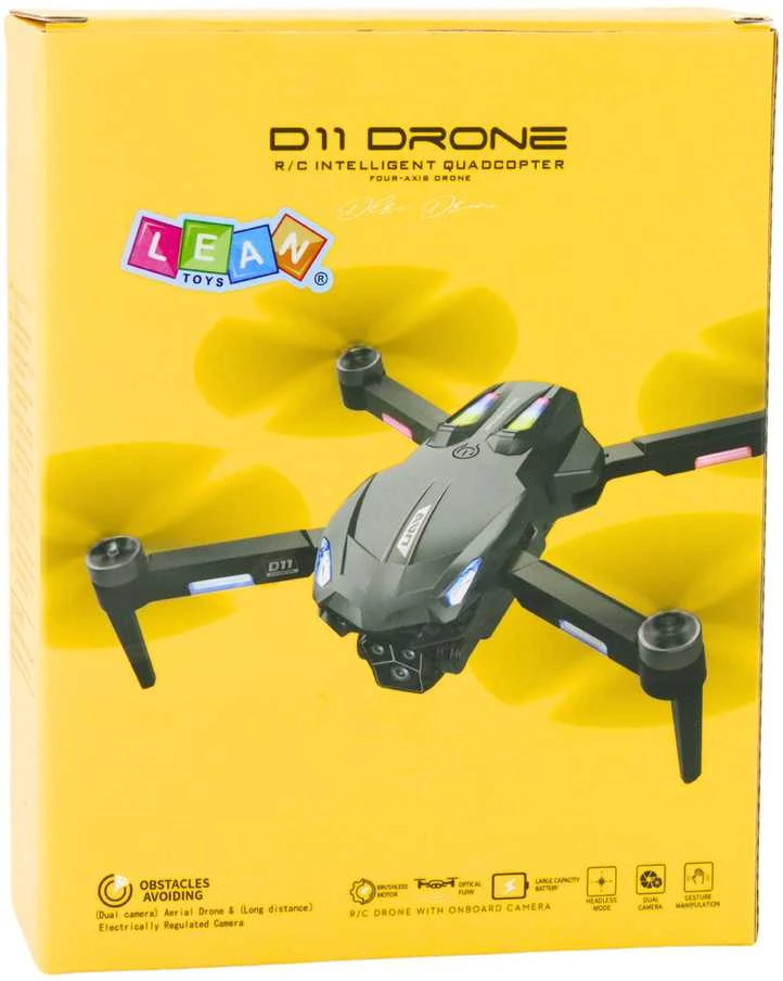Dronas D11 su HD kamera ir pultu, geltonas
