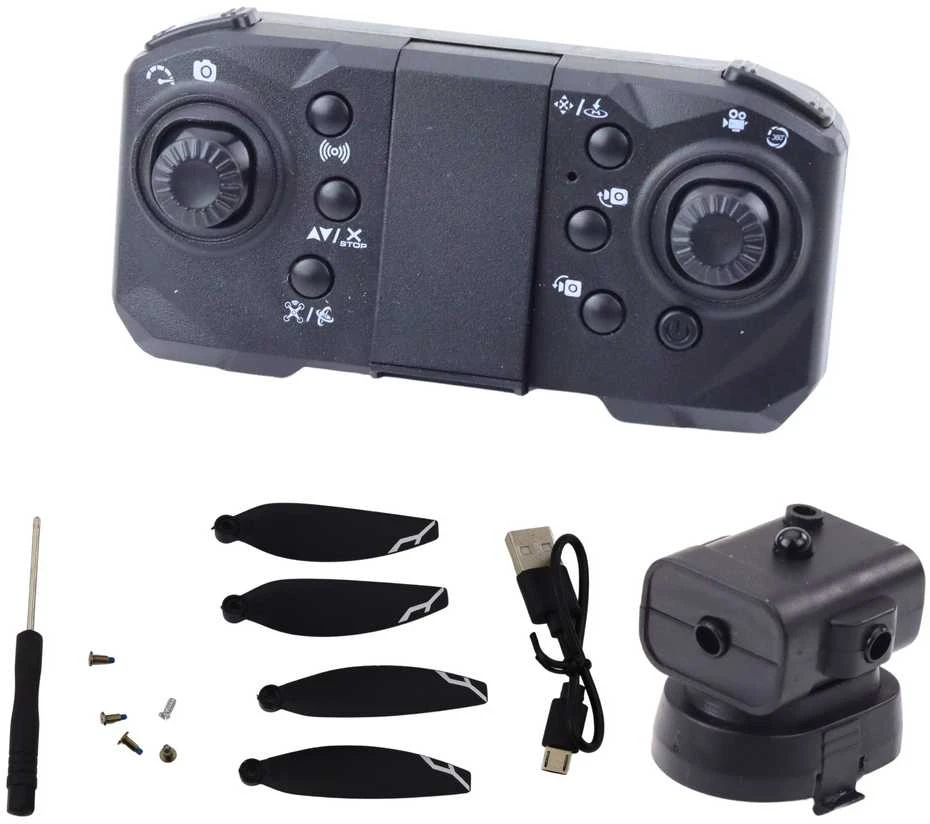 Dronas D11 su HD kamera ir pultu, geltonas