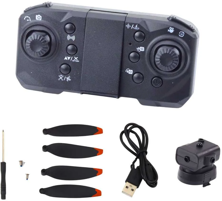 Dronas D6 PRO su kamera ir LED, šviesiai pilkas