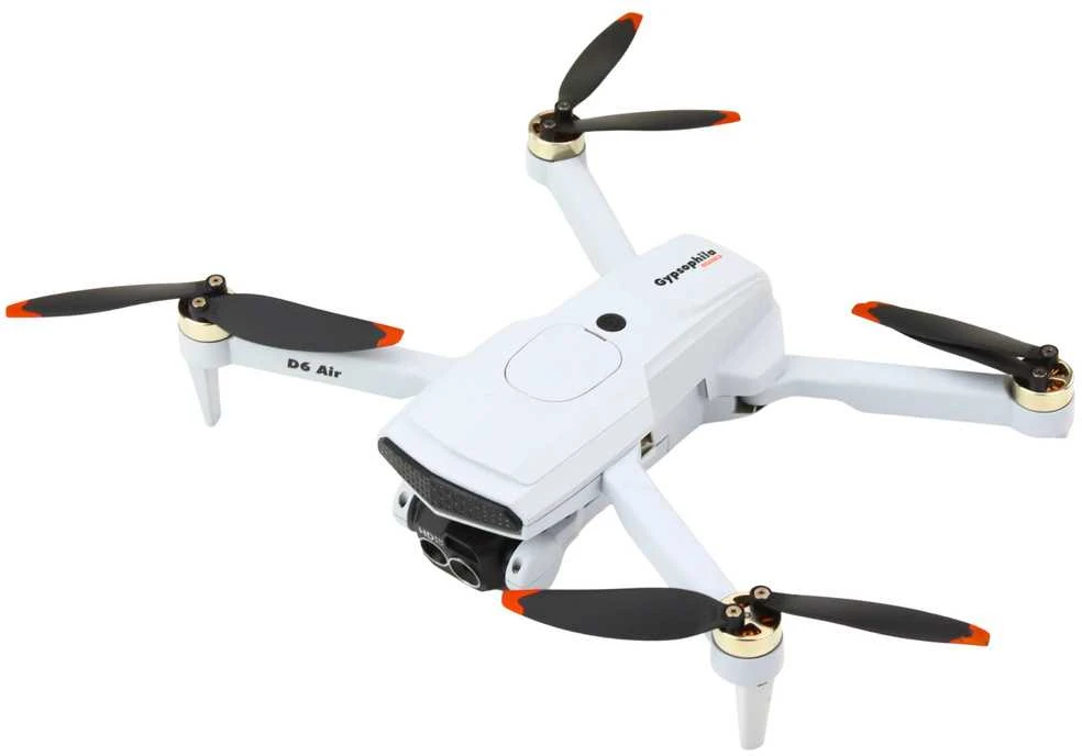 Dronas D6 PRO su kamera ir LED, šviesiai pilkas