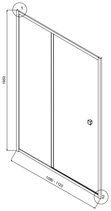 Dušo durys Besco Duo Slide, Brushed Gold, 110 x 195 cm