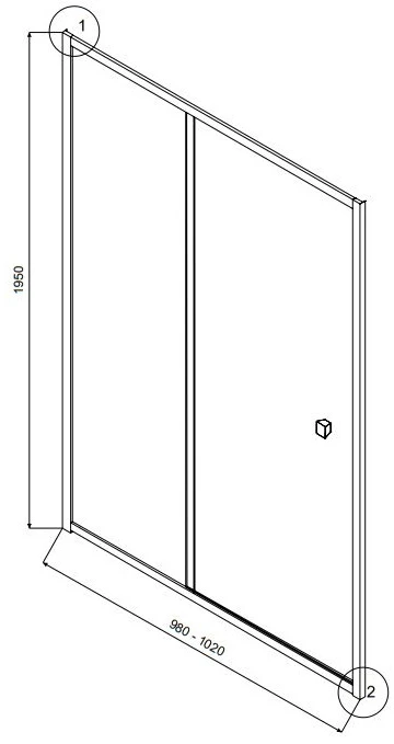 Dušo durys Besco Duo Slide, Gun Metal, 100 x 195 cm