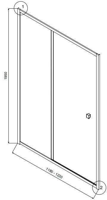 Dušo durys Besco Duo Slide, Gun Metal, 120 x 195 cm