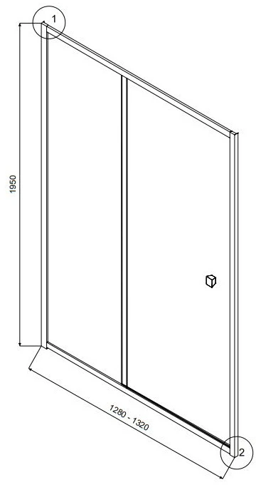 Dušo durys Besco Duo Slide, Gun Metal, 130 x 195 cm