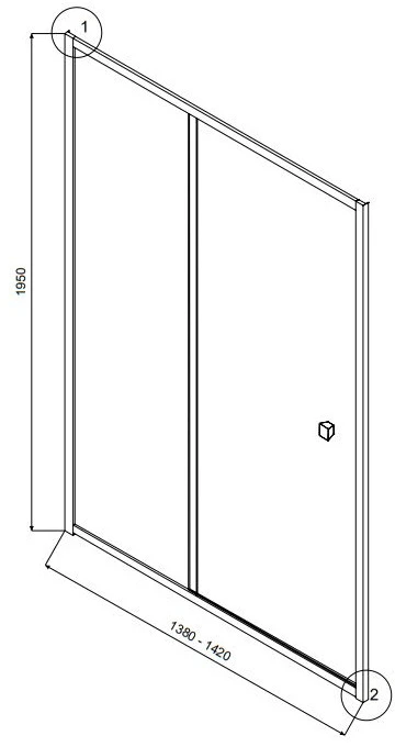 Dušo durys Besco Duo Slide, Gun Metal, 140 x 195 cm