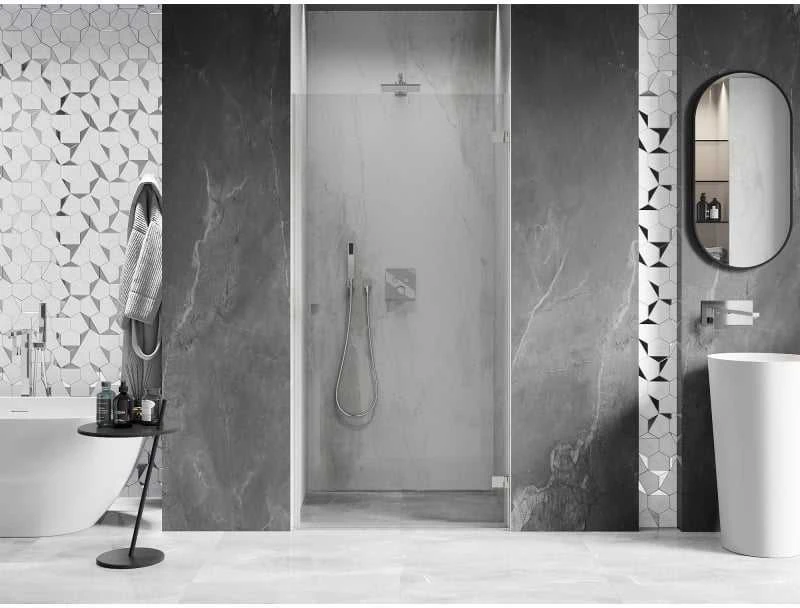 Dušo durys Mexen Lunar-B, dešinė, 100 cm, transparent/brushed nickel