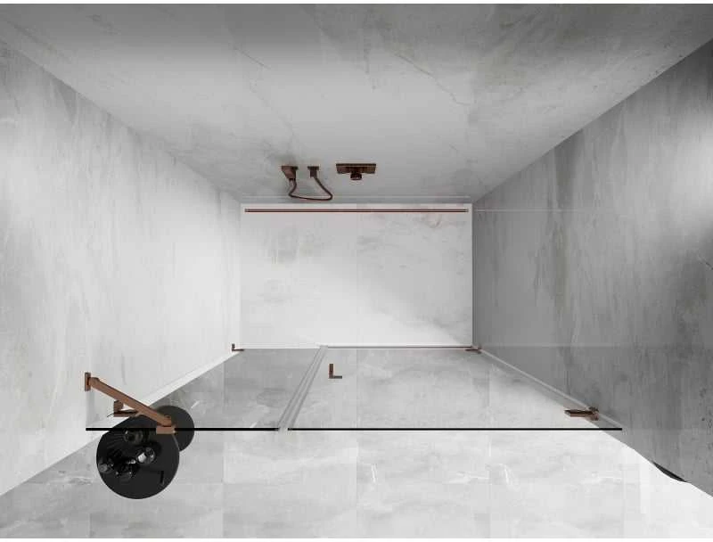 Dušo durys Mexen Lunar-B, dešinė, 110 cm, transparent/brushed copper