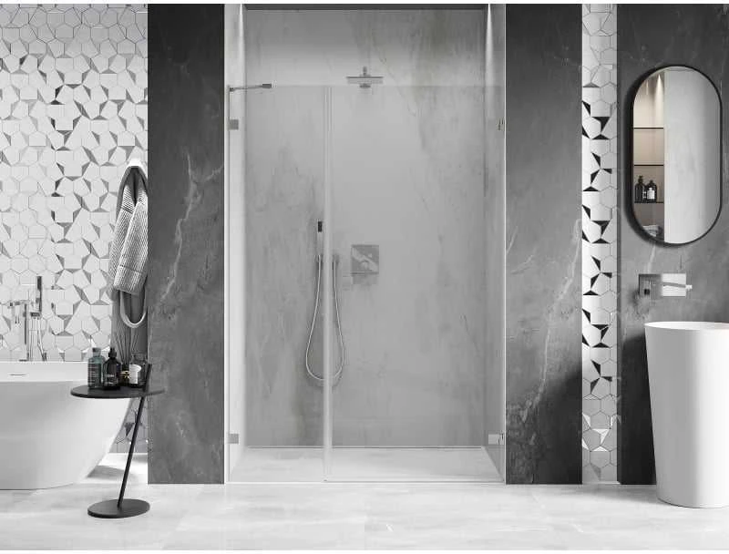 Dušo durys Mexen Lunar-B, dešinė, 115 cm, transparent/brushed nickel