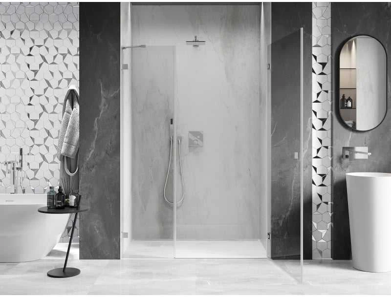 Dušo durys Mexen Lunar-B, dešinė, 125 cm, transparent/brushed nickel