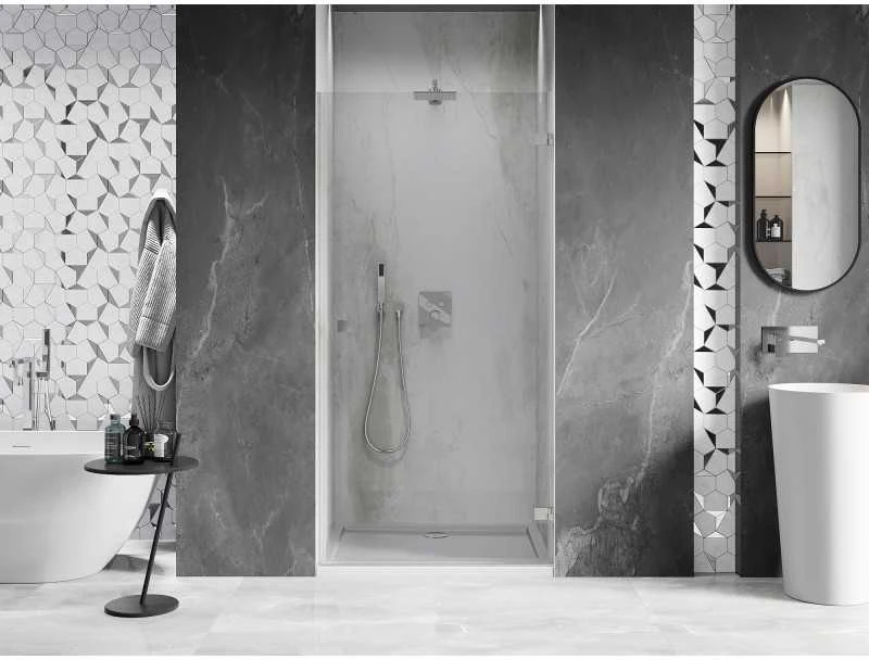 Dušo durys Mexen Lunar-B, dešinė, 60 cm, transparent/brushed nickel