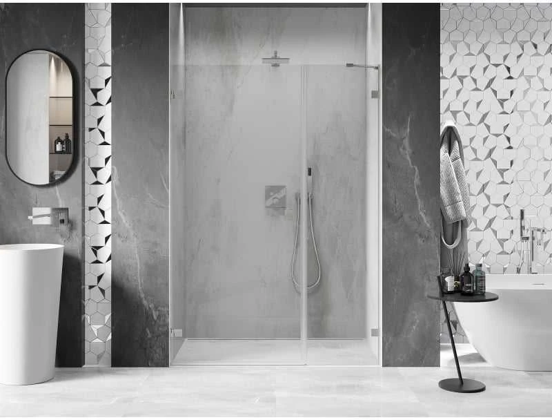 Dušo durys Mexen Lunar-B, kairė, 110 cm, transparent/brushed nickel