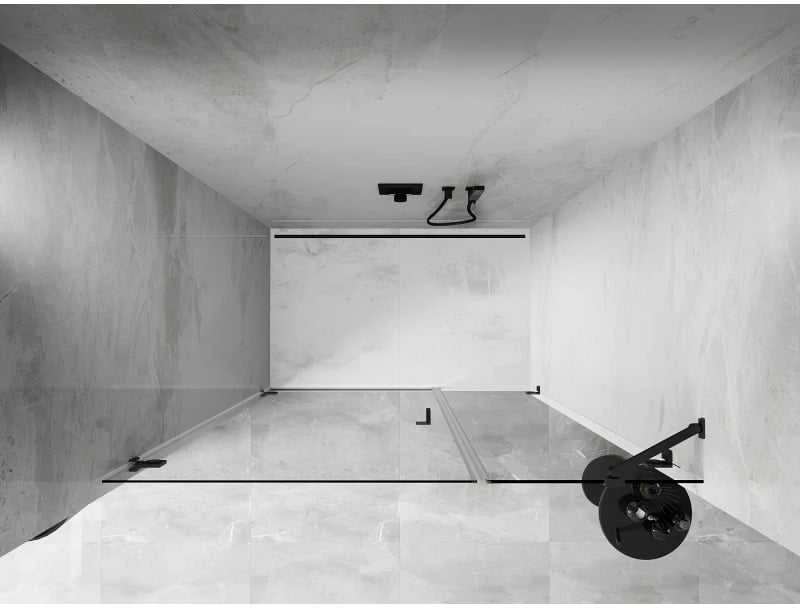 Dušo durys Mexen Lunar-B, kairė, 115 cm, transparent/gun metal