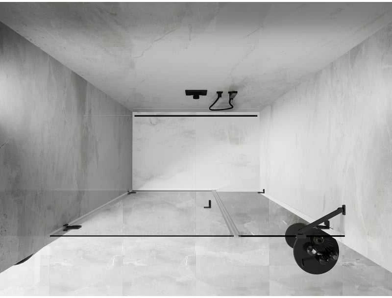 Dušo durys Mexen Lunar-B, kairė, 120 cm, transparent/brushed gun pilka