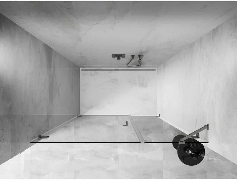 Dušo durys Mexen Lunar-B, kairė, 130 cm, transparent/brushed nickel