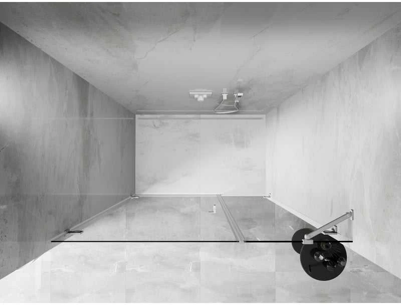 Dušo durys Mexen Lunar-B, kairė, 135 cm, transparent/baltas