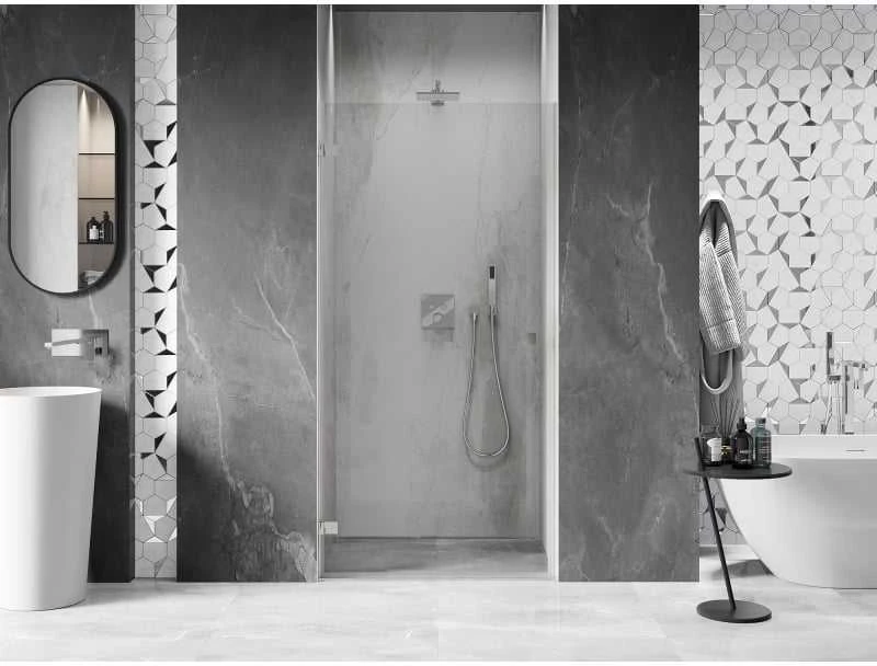 Dušo durys Mexen Lunar-B, kairė, 65 cm, transparent/brushed nickel