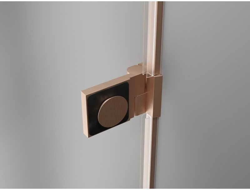 Dušo durys Mexen Lunar-B, kairė, 75 cm, transparent/brushed copper