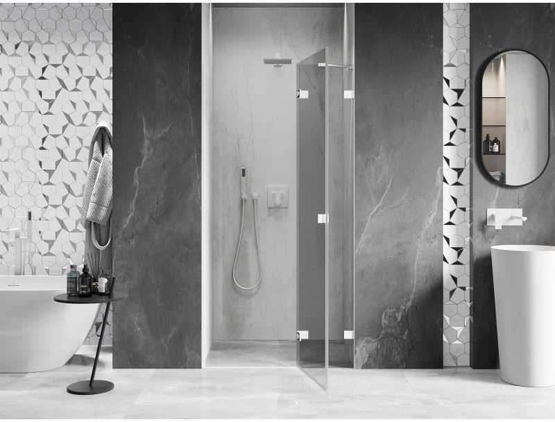 Dušo durys Mexen Lunar, dešininės, 100 cm, transparent/baltas