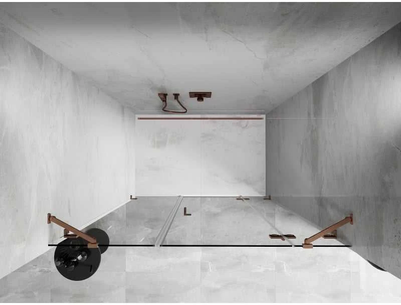 Dušo durys Mexen Lunar, dešininės, 160 cm, transparent/brushed copper