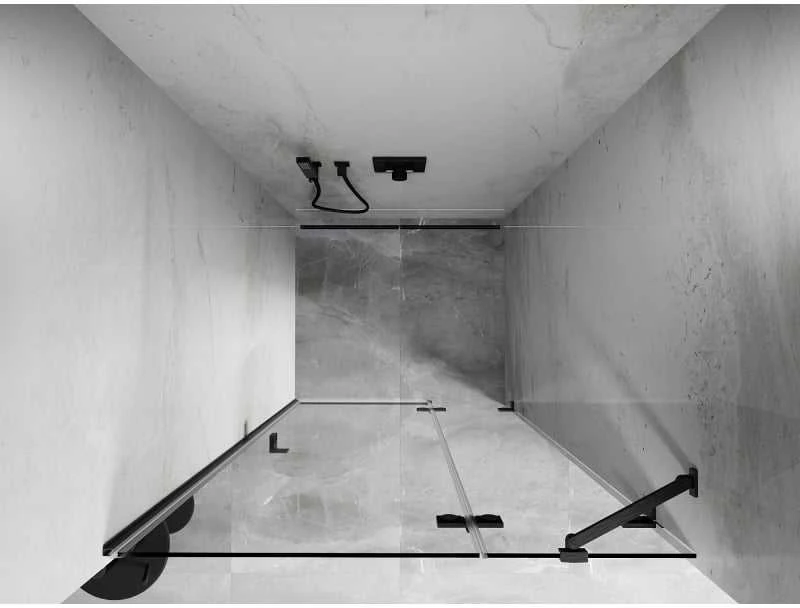 Dušo durys Mexen Lunar, dešininės, 85 cm, transparent/brushed gun pilka