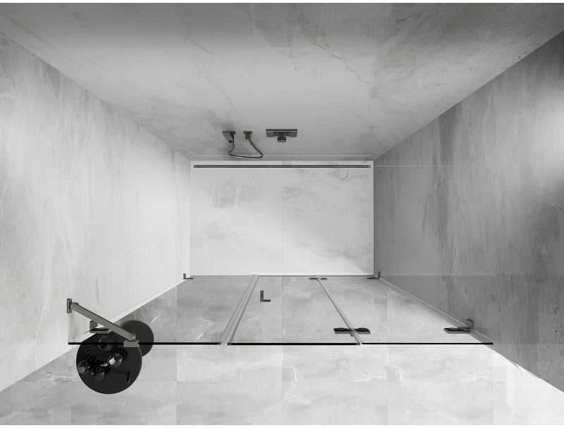 Dušo durys Mexen Lunar-F, sulankstomos, dešinė, 120 cm, transparent/brushed nickel