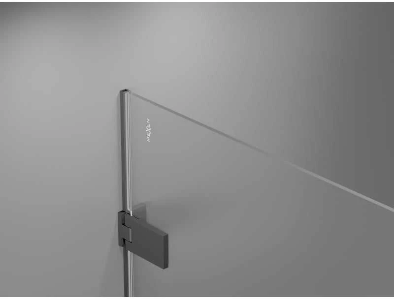 Dušo durys Mexen Lunar-F, sulankstomos, dešinė, 90 cm, transparent/gun metal