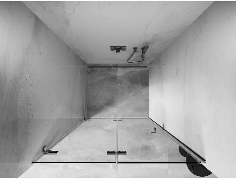 Dušo durys Mexen Lunar-F, sulankstomos, kairė, 75 cm, transparent/chrome