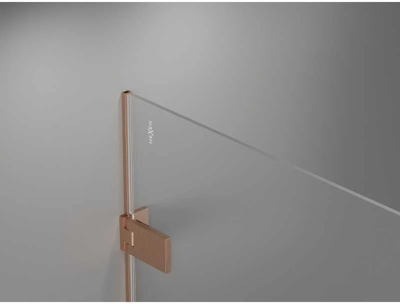 Dušo durys Mexen Lunar-F, sulankstomos, dešinė, 100 cm, transparent/brushed copper