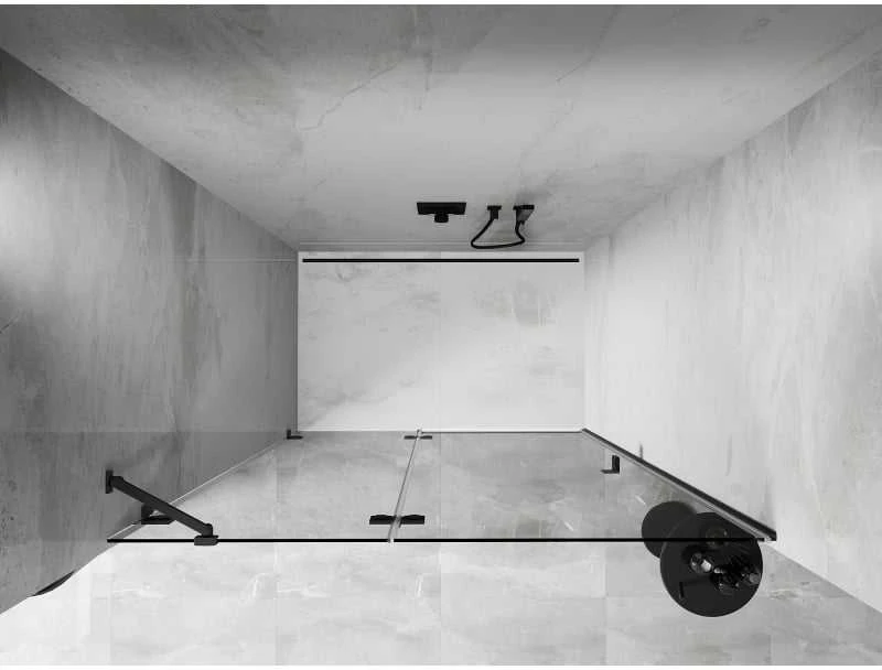 Dušo durys Mexen Lunar, kairinės, 130 cm, transparent/gun metal