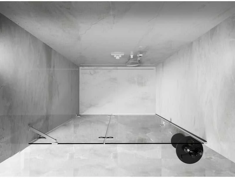 Dušo durys Mexen Lunar, kairinės, 140 cm, transparent/baltas